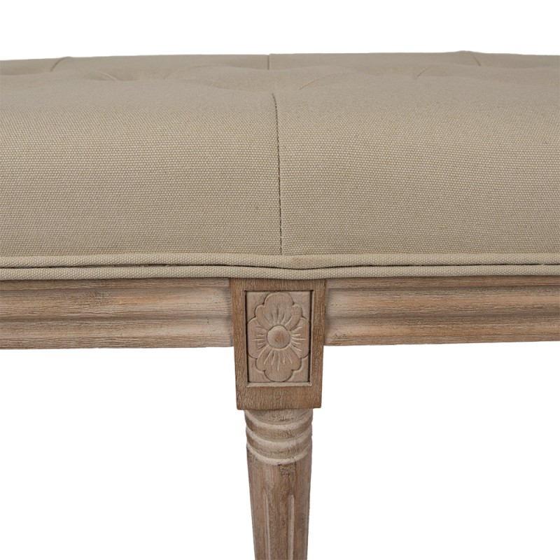 Clayre & Eef Banc 122x41x46 cm Marron Beige Bois Textile