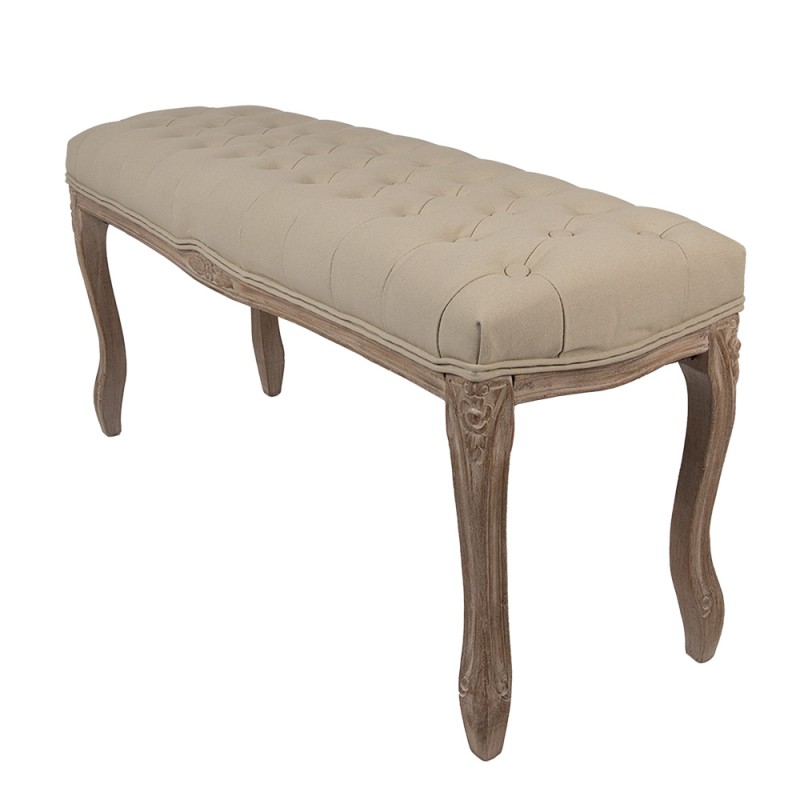 Clayre & Eef Bank 112x36x50 cm Braun Beige Holz Textil