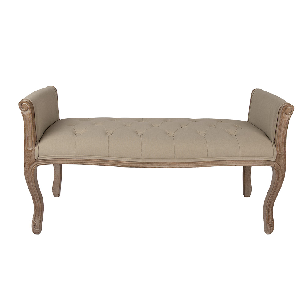 Clayre&Eef Bankje 113x44x60 cm Bruin Beige Hout afbeelding