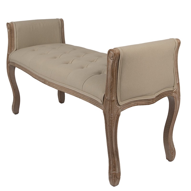 Clayre & Eef Bank 113x44x60 cm Braun Beige Holz Textil