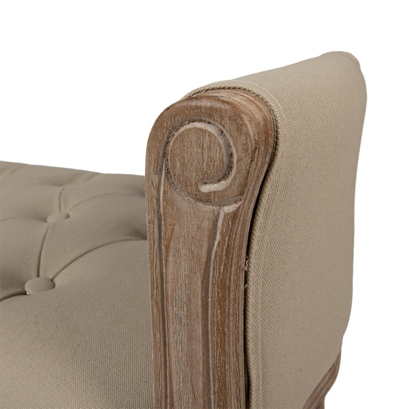Clayre & Eef Bank 113x44x60 cm Braun Beige Holz Textil