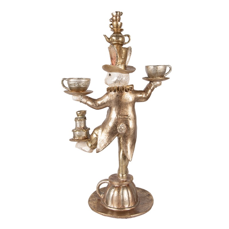 Clayre & Eef Image de décoration Lapin 35x22x58 cm Couleur or Plastique