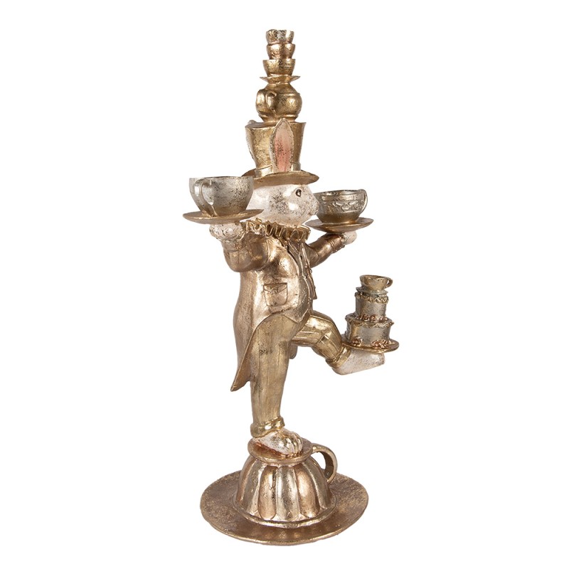 Clayre & Eef Image de décoration Lapin 35x22x58 cm Couleur or Plastique