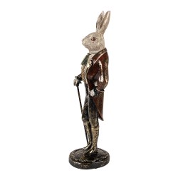 Clayre & Eef Statuetta decorativa Coniglio 51 cm Beige Rosso Plastica