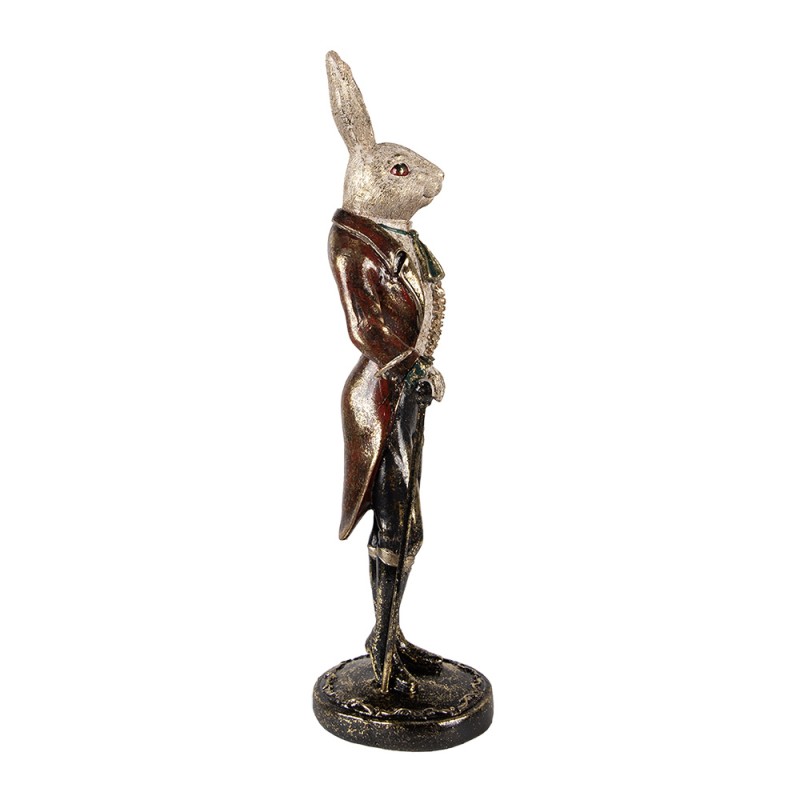 Clayre & Eef Statuetta decorativa Coniglio 51 cm Beige Rosso Plastica
