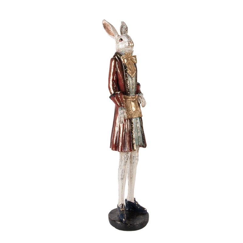 Clayre & Eef Statuetta decorativa Coniglio 53 cm Beige Rosso Plastica