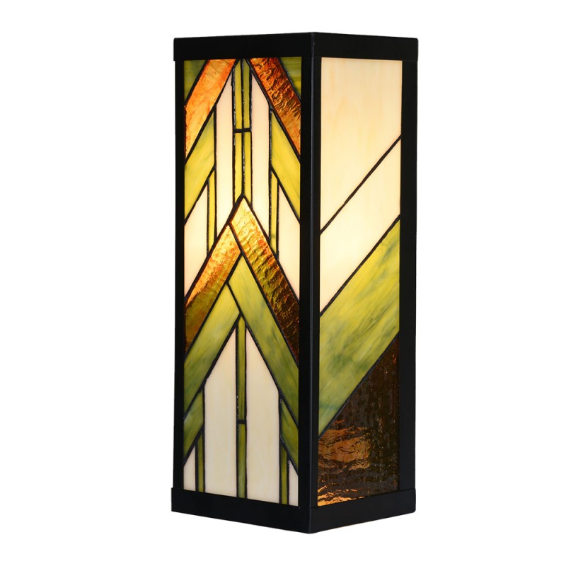 LumiLamp Wandleuchte Tiffany 14x16x40 cm Beige Glas Metall
