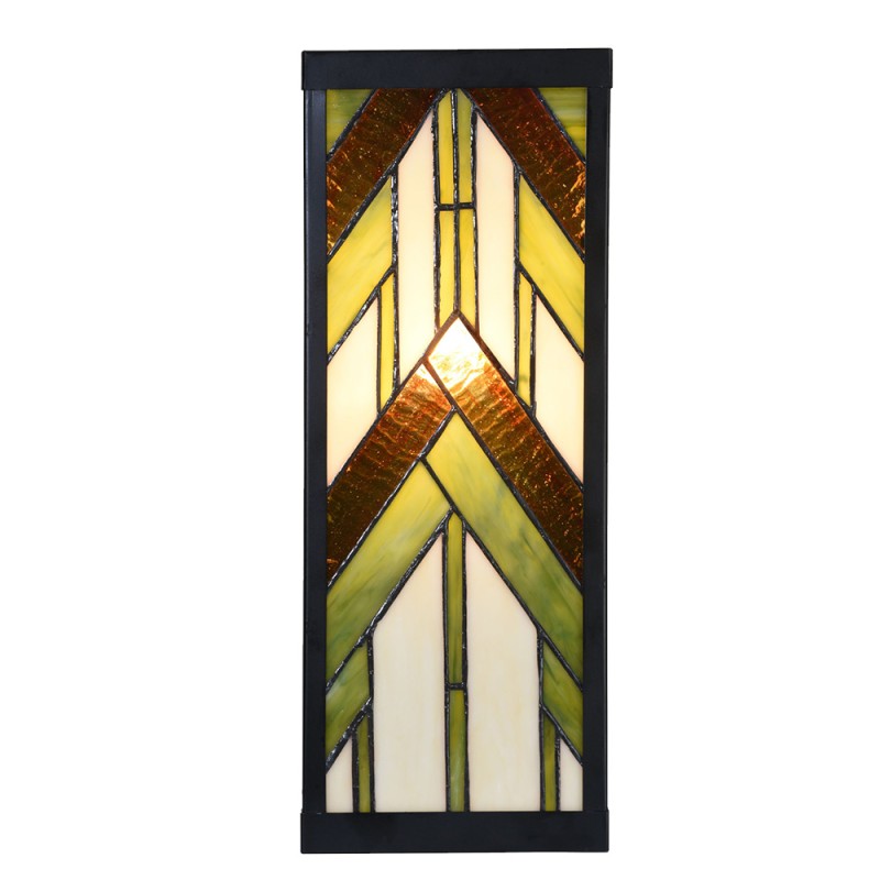 LumiLamp Wandleuchte Tiffany 14x16x40 cm Beige Glas Metall