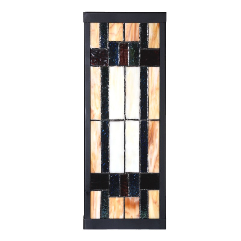 LumiLamp Lampada da parete Tiffany 14x16x40 cm Beige Vetro Metallo