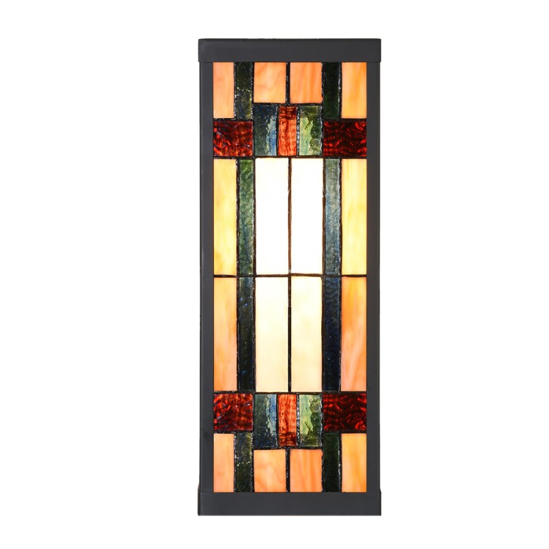 LumiLamp Lampada da parete Tiffany 14x16x40 cm Beige Vetro Metallo