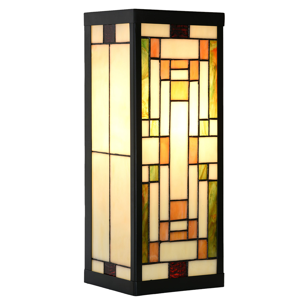 Lumilamp Wandlamp Tiffany 14x16x40 cm Beige Glas afbeelding