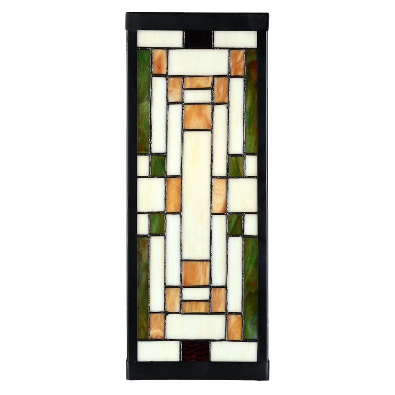LumiLamp Wall Light Tiffany 14x16x40 cm Beige Glass Metal