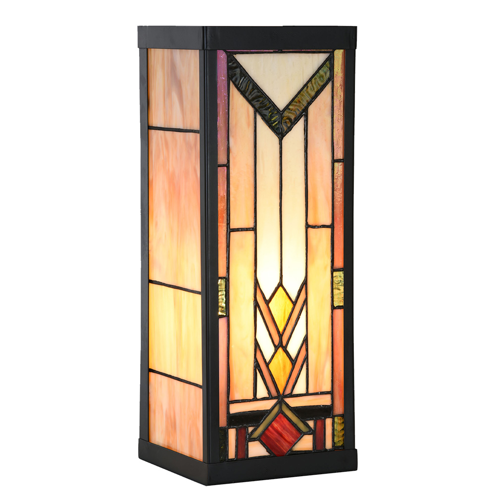 Lumilamp Wandlamp Tiffany 14x16x40 cm Beige Glas afbeelding