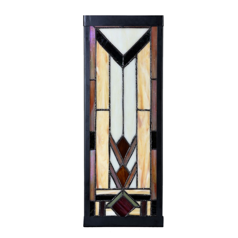LumiLamp Wandlamp Tiffany 14x16x40 cm Beige Glas Metaal