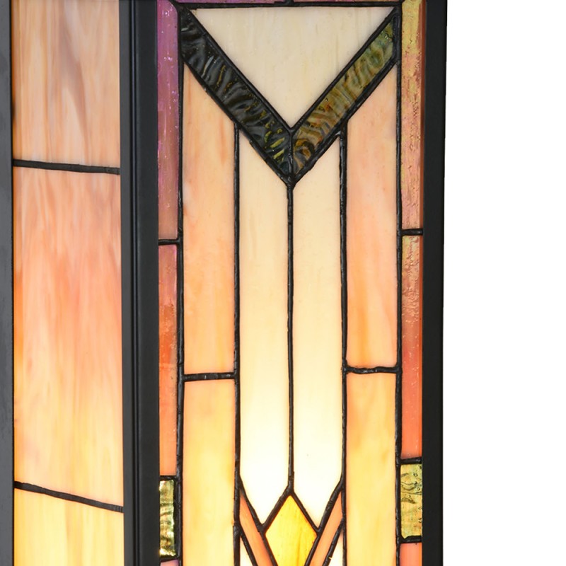 LumiLamp Wandlamp Tiffany 14x16x40 cm Beige Glas Metaal