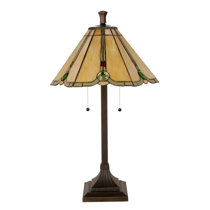 LumiLamp Tiffany Tafellamp Ø 40x67 cm Beige Glas Metaal