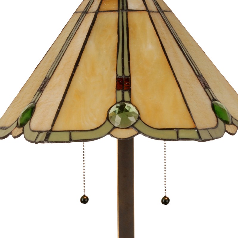 LumiLamp Tiffany Tafellamp Ø 40x67 cm Beige Glas Metaal
