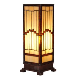 LumiLamp Table Lamp Tiffany 17x17x44 cm Beige Glass Plastic