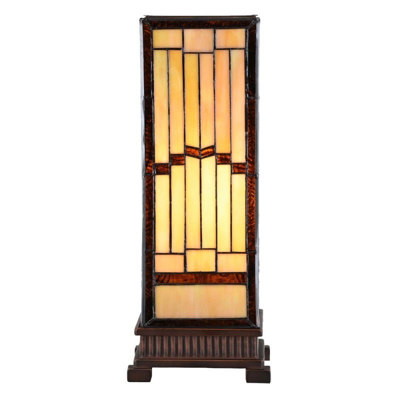LumiLamp Table Lamp Tiffany 17x17x44 cm Beige Glass Plastic