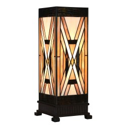 LumiLamp Table Lamp Tiffany 17x17x44 cm Brown Glass Plastic