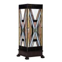LumiLamp Tiffany Tischlampe 17x17x44 cm Braun Glas Kunststoff