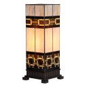 LumiLamp Lampada da tavolo Tiffany 17x17x44 cm Beige Vetro Plastica