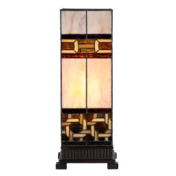 LumiLamp Table Lamp Tiffany 17x17x44 cm Beige Glass Plastic