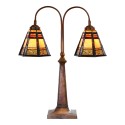 LumiLamp Tiffany Tischlampe 48x19x64 cm Braun Glas Kunststoff