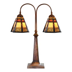 LumiLamp Table Lamp Tiffany 48x19x64 cm Brown Glass Plastic