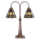 LumiLamp Tiffany Tischlampe 48x19x64 cm Braun Glas Kunststoff
