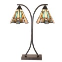 LumiLamp Lampada da tavolo Tiffany 48x19x57 cm Marrone Vetro Plastica