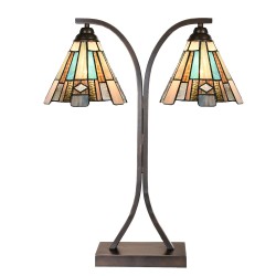 LumiLamp Table Lamp Tiffany 48x19x57 cm Brown Glass Plastic