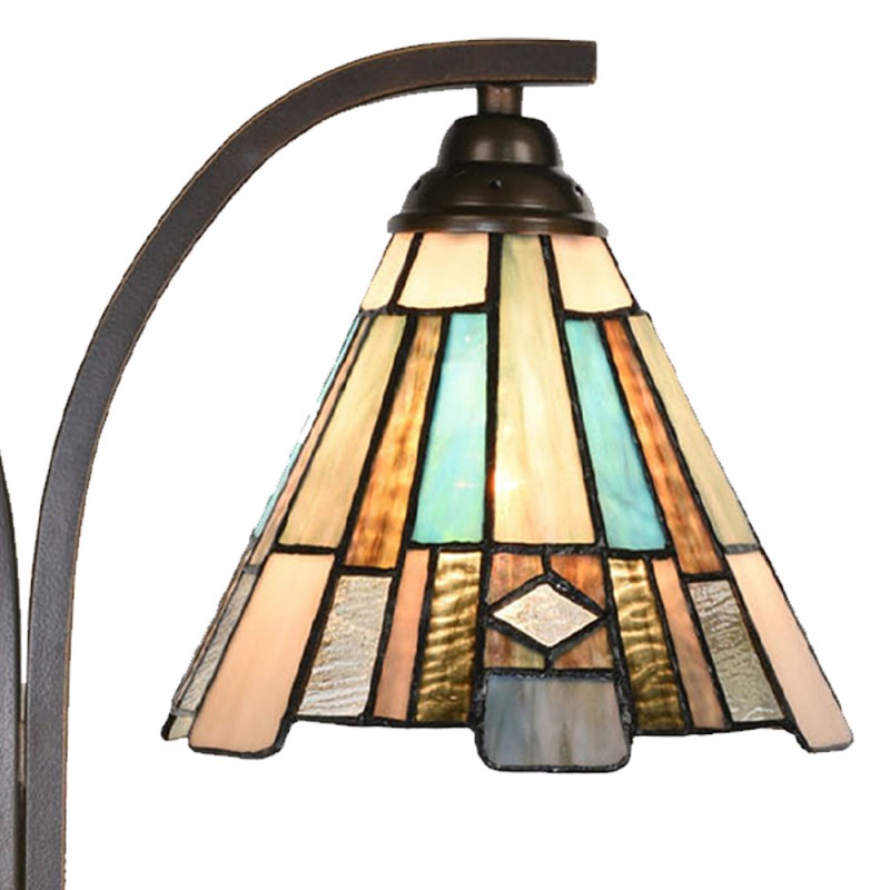 LumiLamp Lampada da tavolo Tiffany 48x19x57 cm Marrone Vetro Plastica