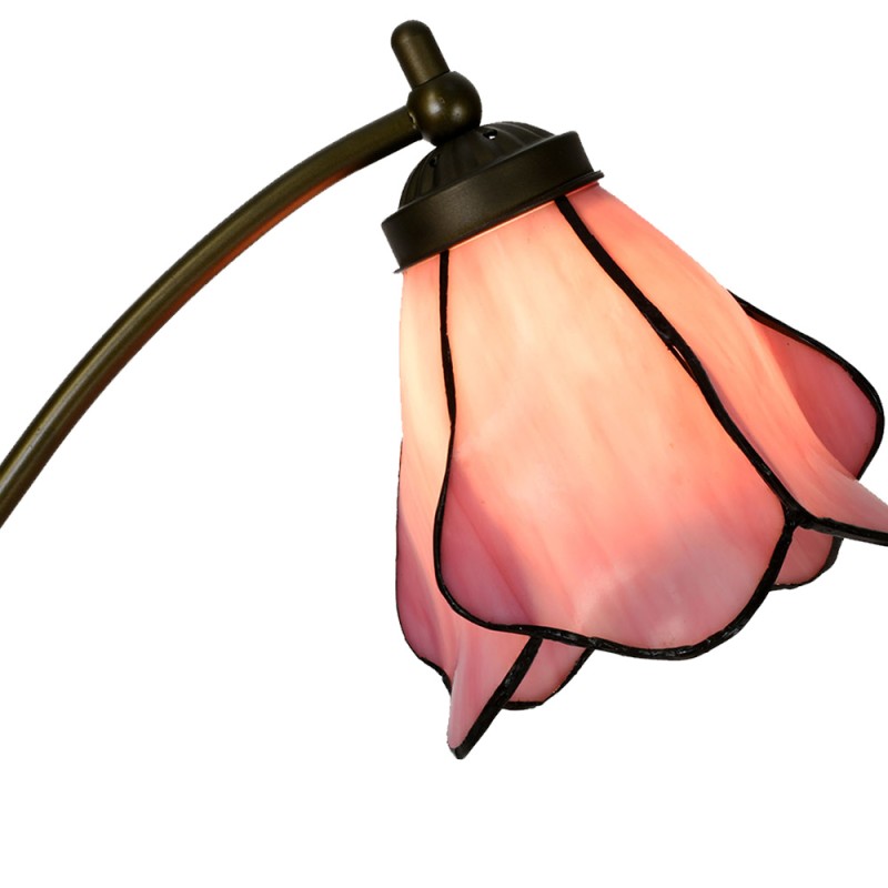 LumiLamp Table Lamp Tiffany 26x19x50 cm Pink Glass Metal