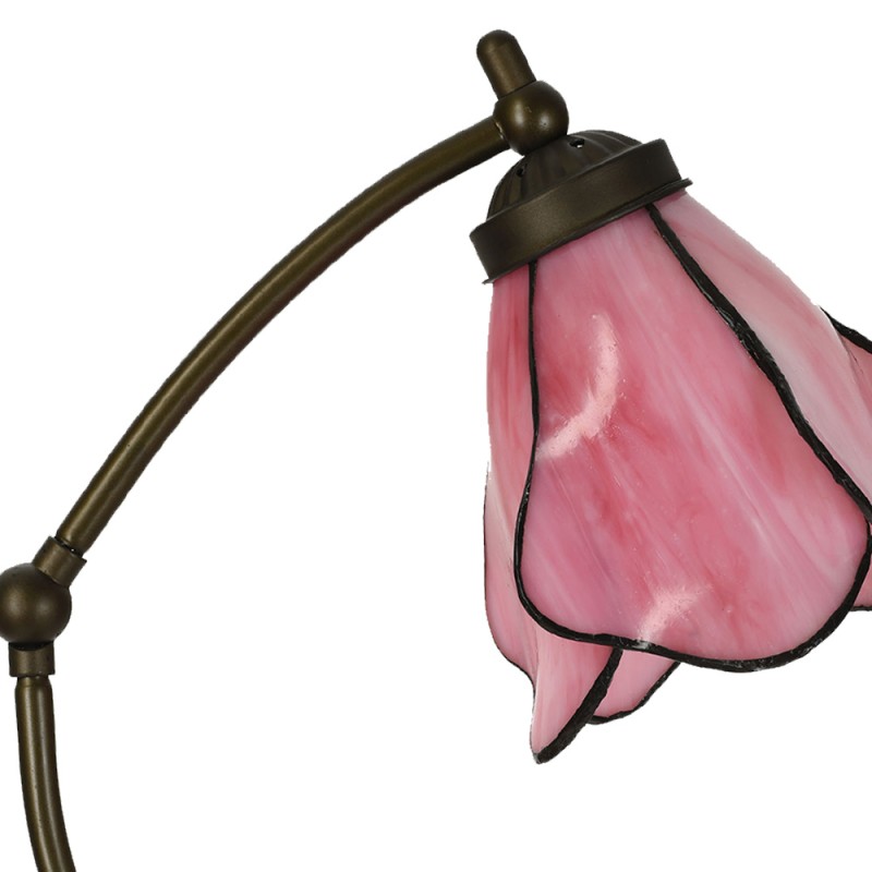 LumiLamp Table Lamp Tiffany 26x19x50 cm Pink Glass Metal