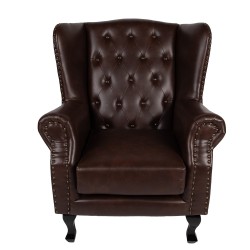 Clayre & Eef Fauteuil 82x74x102 cm Marron Cuir artificiel