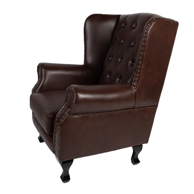 Clayre & Eef Sessel 82x74x102 cm Braun Kunstleder