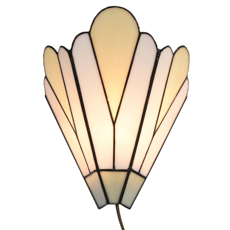 LumiLamp Applique murale Tiffany 20x10x29 cm Blanc Beige Verre Métal