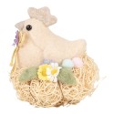 Clayre & Eef Statuetta decorativa Pollo 10x11x13 cm Beige Tessuto su plastica