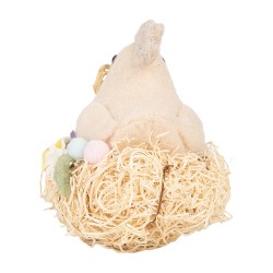 Clayre & Eef Decorative Figurine Chicken 10x11x13 cm Beige Textile on Plastic