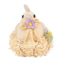 Clayre & Eef Statuetta decorativa Pollo 10x11x13 cm Beige Tessuto su plastica