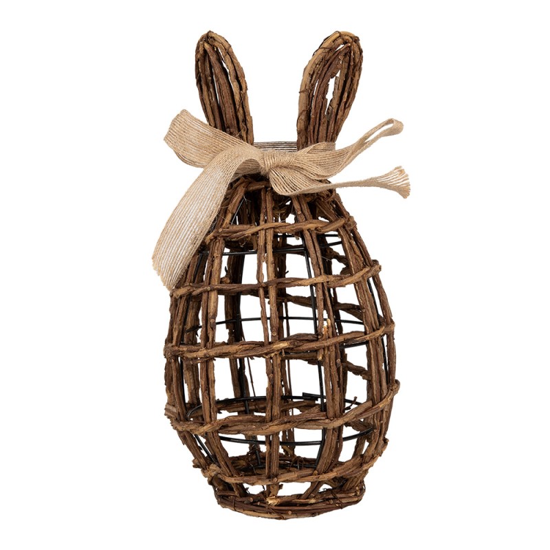 Clayre & Eef Decorative Figurine Rabbit 16x16x31 cm Brown Rattan