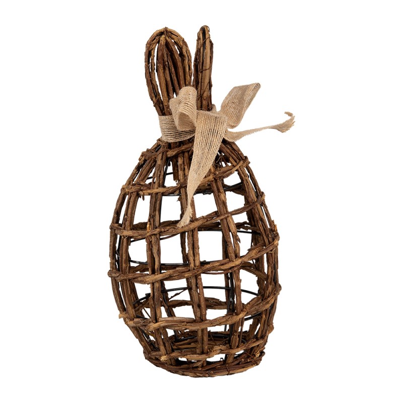 Clayre & Eef Decorative Figurine Rabbit 16x16x31 cm Brown Rattan