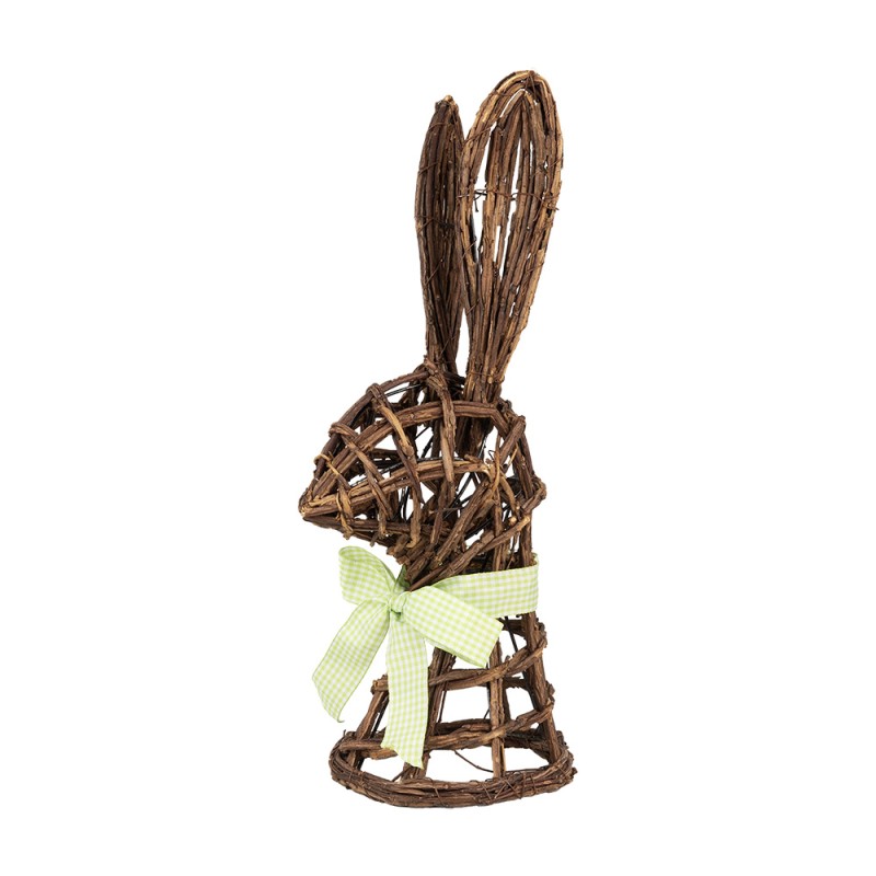 Clayre & Eef Dekorationsfigur Kaninchen 17x17x40 cm Braun Rattan