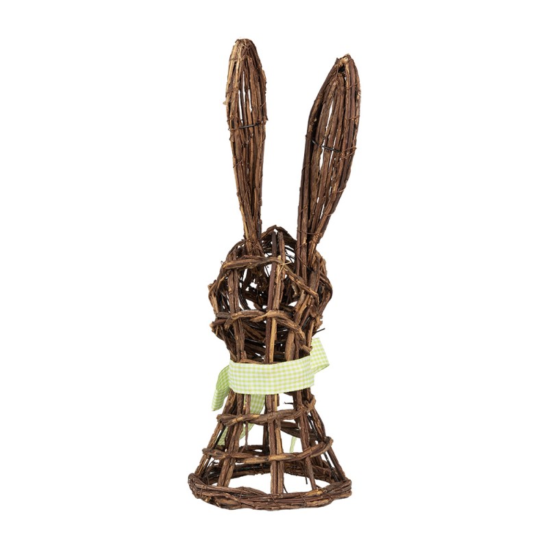 Clayre & Eef Dekorationsfigur Kaninchen 17x17x40 cm Braun Rattan