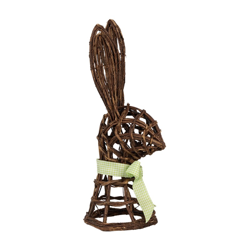 Clayre & Eef Dekorationsfigur Kaninchen 17x17x40 cm Braun Rattan