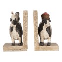 Clayre & Eef Bücherstützen 2-er Set Kuh 17x10x14 cm Braun Kunststoff