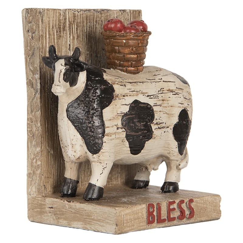 Clayre & Eef Bücherstützen 2-er Set Kuh 17x10x14 cm Braun Kunststoff