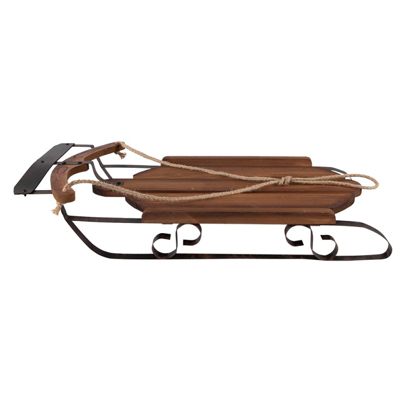 Clayre & Eef Slitta decorativa 71x39x14 cm Marrone Legno Metallo