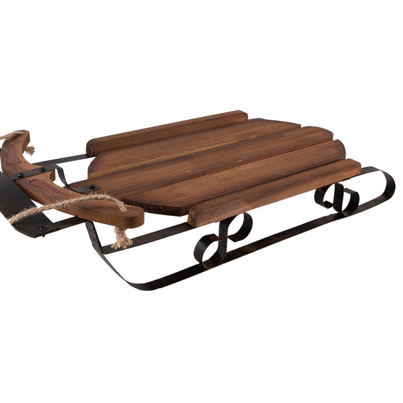 Clayre & Eef Slitta decorativa 71x39x14 cm Marrone Legno Metallo